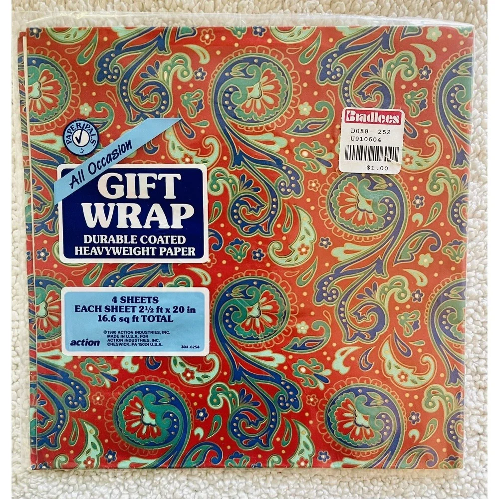 Vintage Assorted Gift Wrap Paper Lot Party Holiday Floral All Occasion 7 Packs